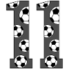 11 Birthday Football Grey