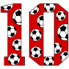 10 Birthday Football Red