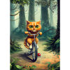 Katze fährt Fahrrad