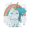 Einhorn im Schmerz