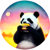 Panda at Cheeseburger Sunset