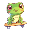 Frog on a skateboard