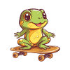 Frog on a skateboard