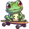 Frog on a skateboard