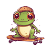 Frog on a skateboard