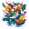 Flying Birds - Abstract Art