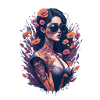 Tatouage - Fille, Fleur