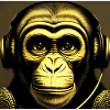 Monkey with headphones
