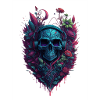 Skull, Rock Music, Skull, Flowers