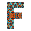Buchstabe F - Boho-Design, buntes Monogramm