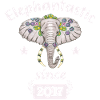 Elephantastic since 2017, Elefantenkopf geschmückt