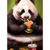 Panda isst Fast Food