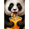 Panda isst Fast Food