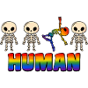 Human gay pride rainbow
