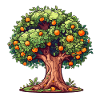 Cartoon orange tree