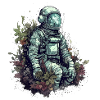 Astronaut overgrown with plants - Surreal