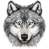 Wolfskopf, gezeichnetes Kunstwerk