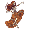 Cheerful 60s 70s Hippie Skeleton