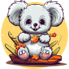 Clumsy koala with sushi