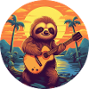 Sloth Guitar Sunset