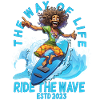 Funny hippie surfboard - surfer gift