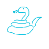 Chef's apron with blue snake