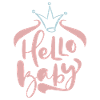 Hello-Baby, Baby-Party, Geburt, Typografie-Design