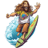 Funny Hippie Surfboard - Surfer Gift