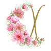 Blumenranke mit Buchstabe X