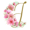 Flower tendril with letter J