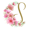 Blumenranke mit Buchstabe S