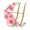 Blumenranke mit Buchstabe H