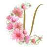 Blumenranke mit Buchstabe V
