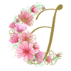 Flower tendril with letterI