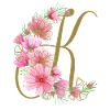 Flower tendril with letter K