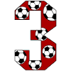 3 Birthday Football Red