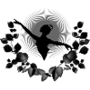 Ballerina silhouette with black eucalyptus