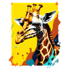 Giraffe Farbexplosion Neon