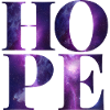 HOPE in a purple galaxy