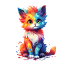 Mignon Rainbow Kitty Shirt Design