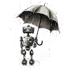 Robot sous la pluie