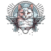 white cat with wings