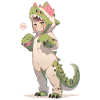 Dino-Cosplay Delight: Entzückendes Anime-Mädchen