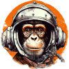 Space Monkey Retro Drawing
