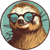 Sloth with sunglasses, sluggishness