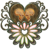 Wonderful heart with skulls