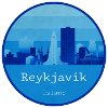 Reykjavík Skyline Blue Round Logo