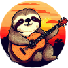 Lazy guitarist at sunset