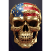 GOLDEN SKULL KRANIUM MED USA FLAG