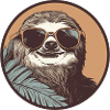 Sloth with sunglasses, sluggishness